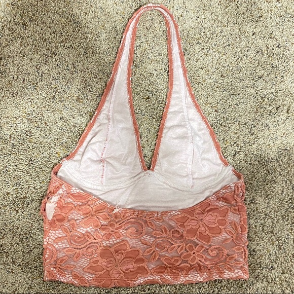 Orange Lace Halter Top - Picture 2 of 2